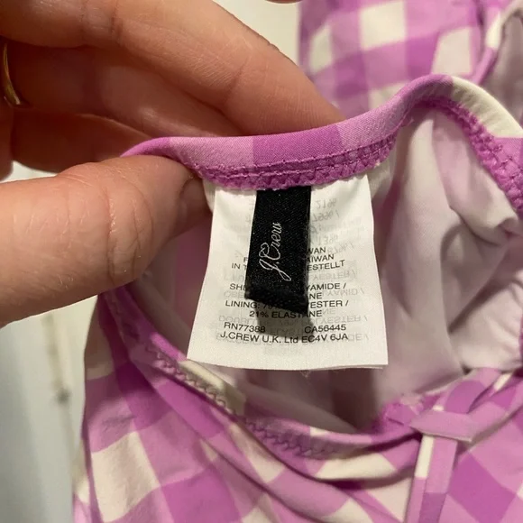 J. Crew Pink Gingham One Piece Swimsuit - Picture 5 of 6